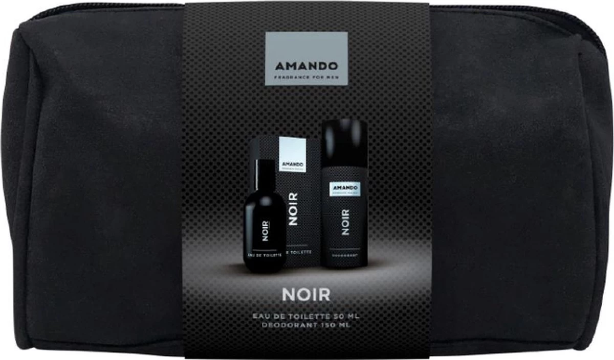 Amando Noir Geschenkset - Eau De Toilette & Bodyspray In Leren Toilettas